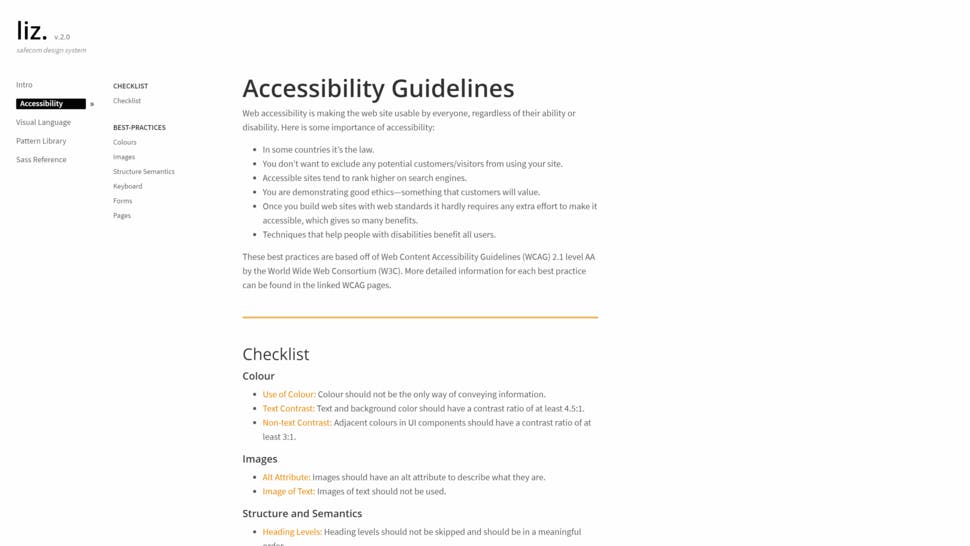 Accessibility Guidelines for Safe Software's design system