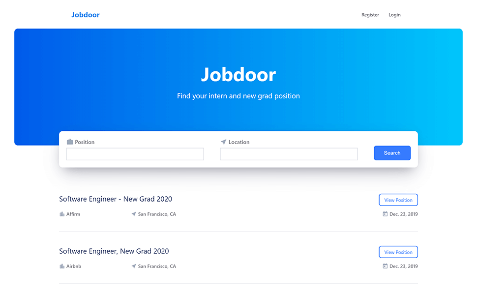 Jobdoor homepage