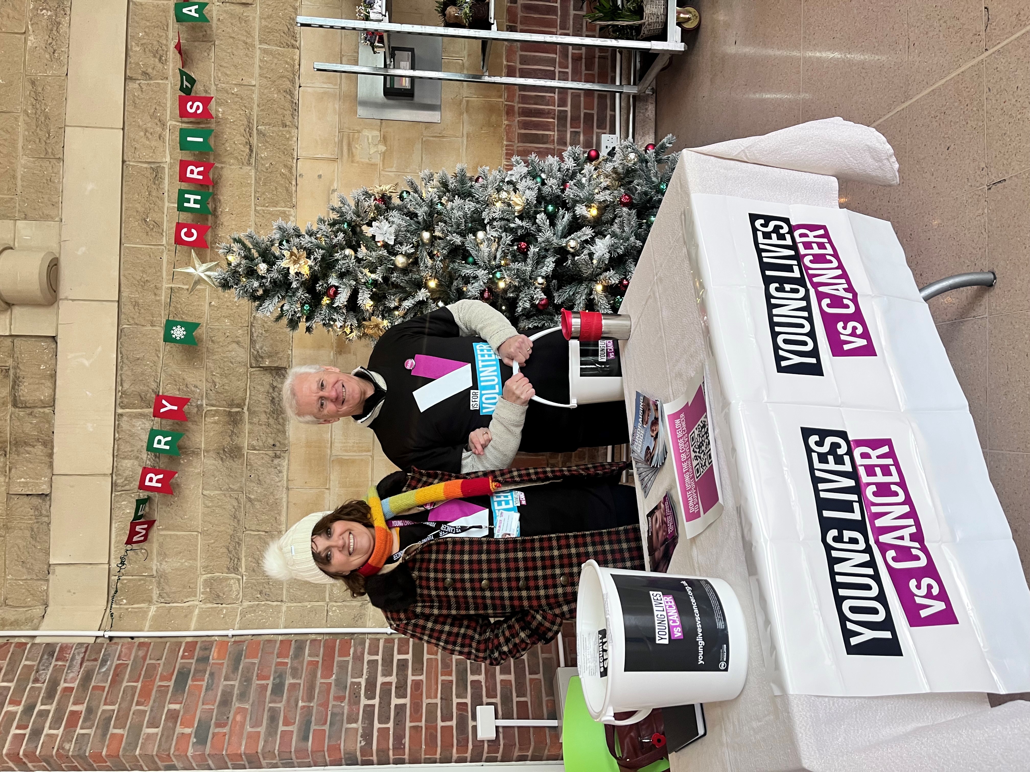 Wendy and Chris at their bucket collection