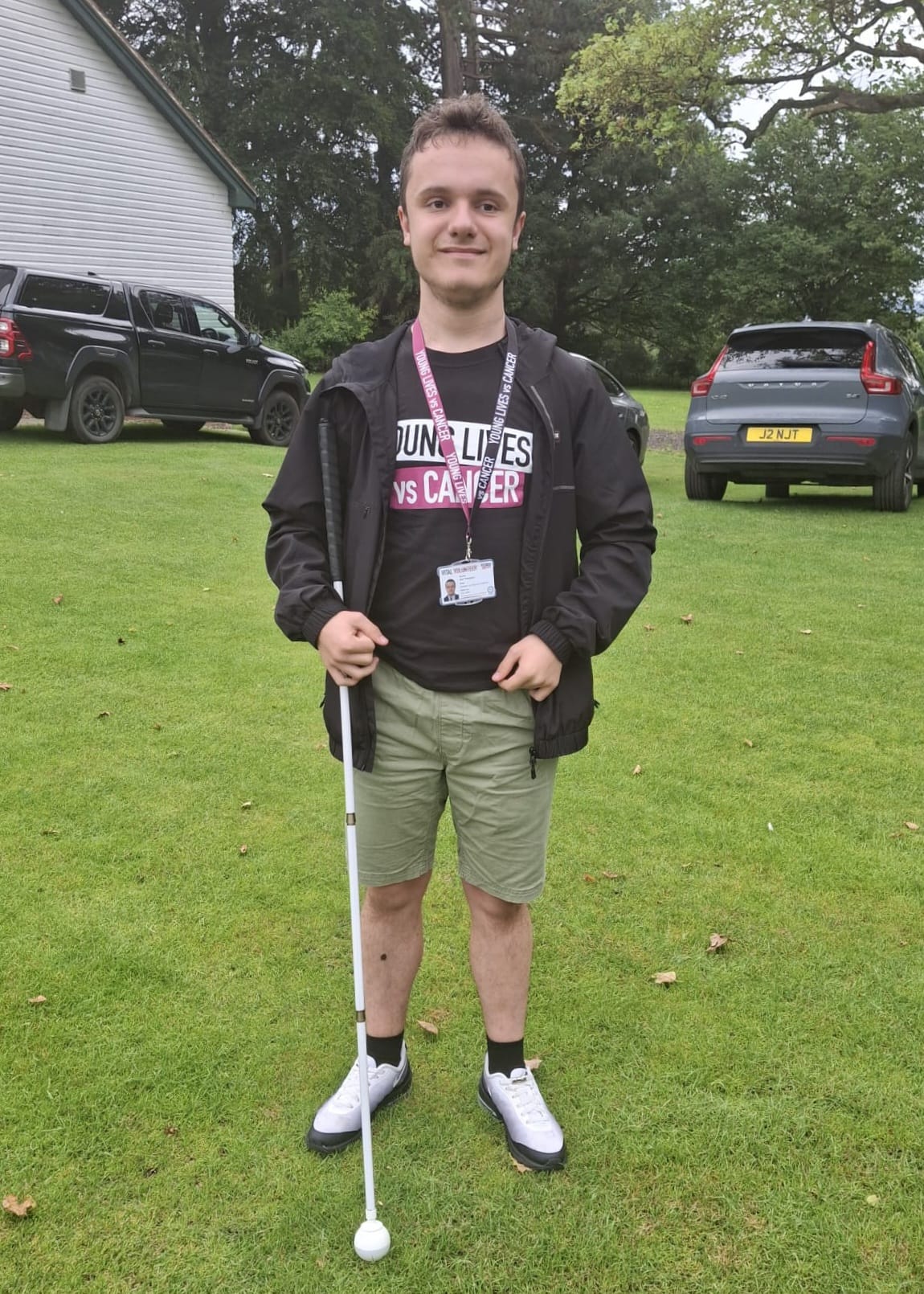 A photo of Jack with his Young Lives vs Cancer t shirt on!