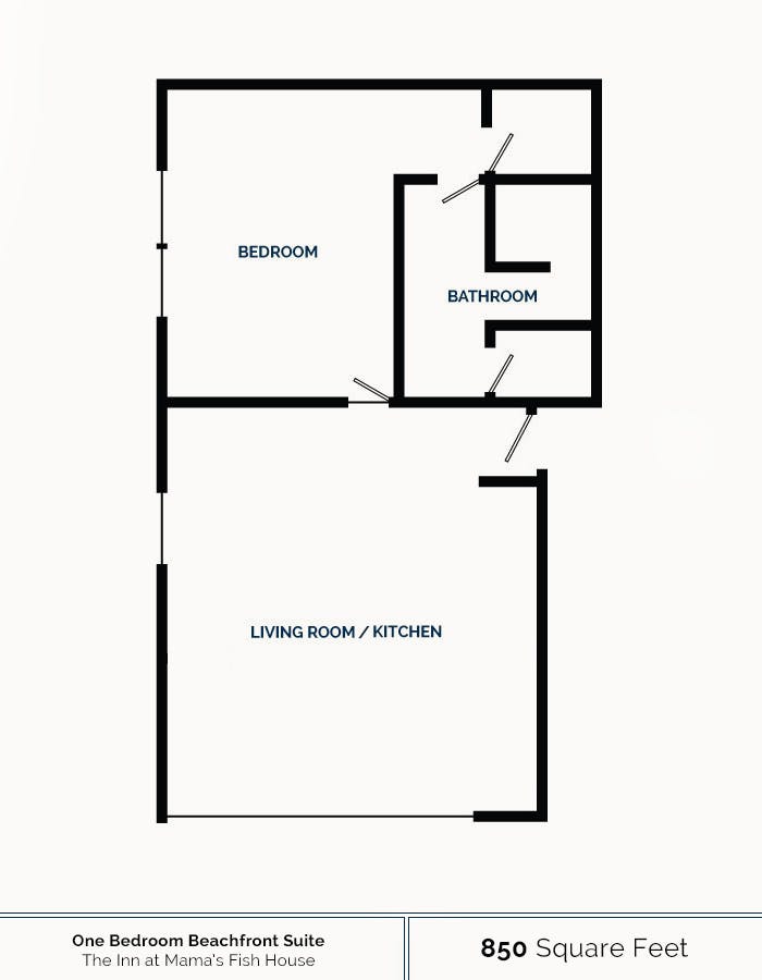 Floorplan for One-Bedroom Beachfront Suite