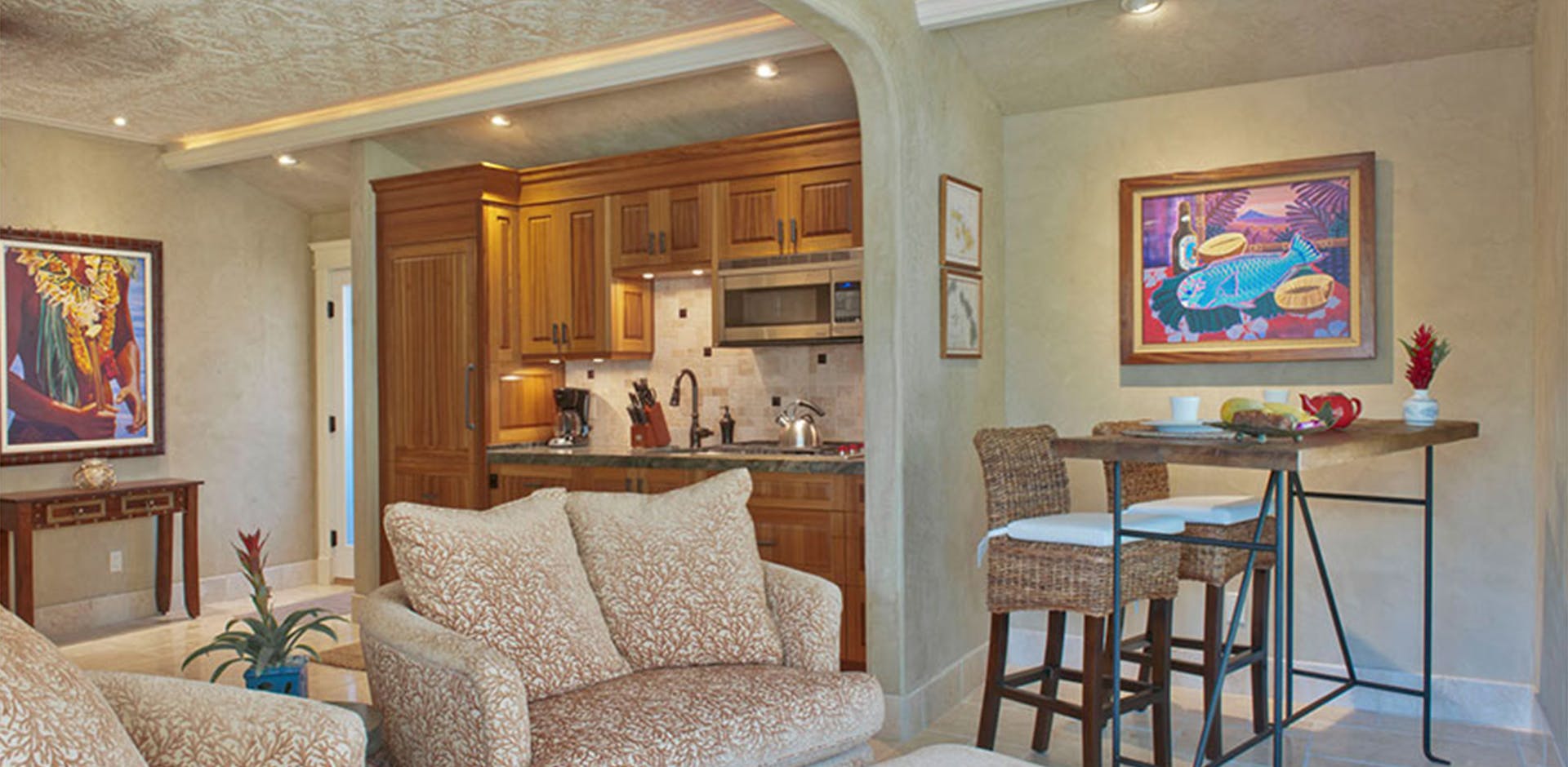 living room looking into kitchen