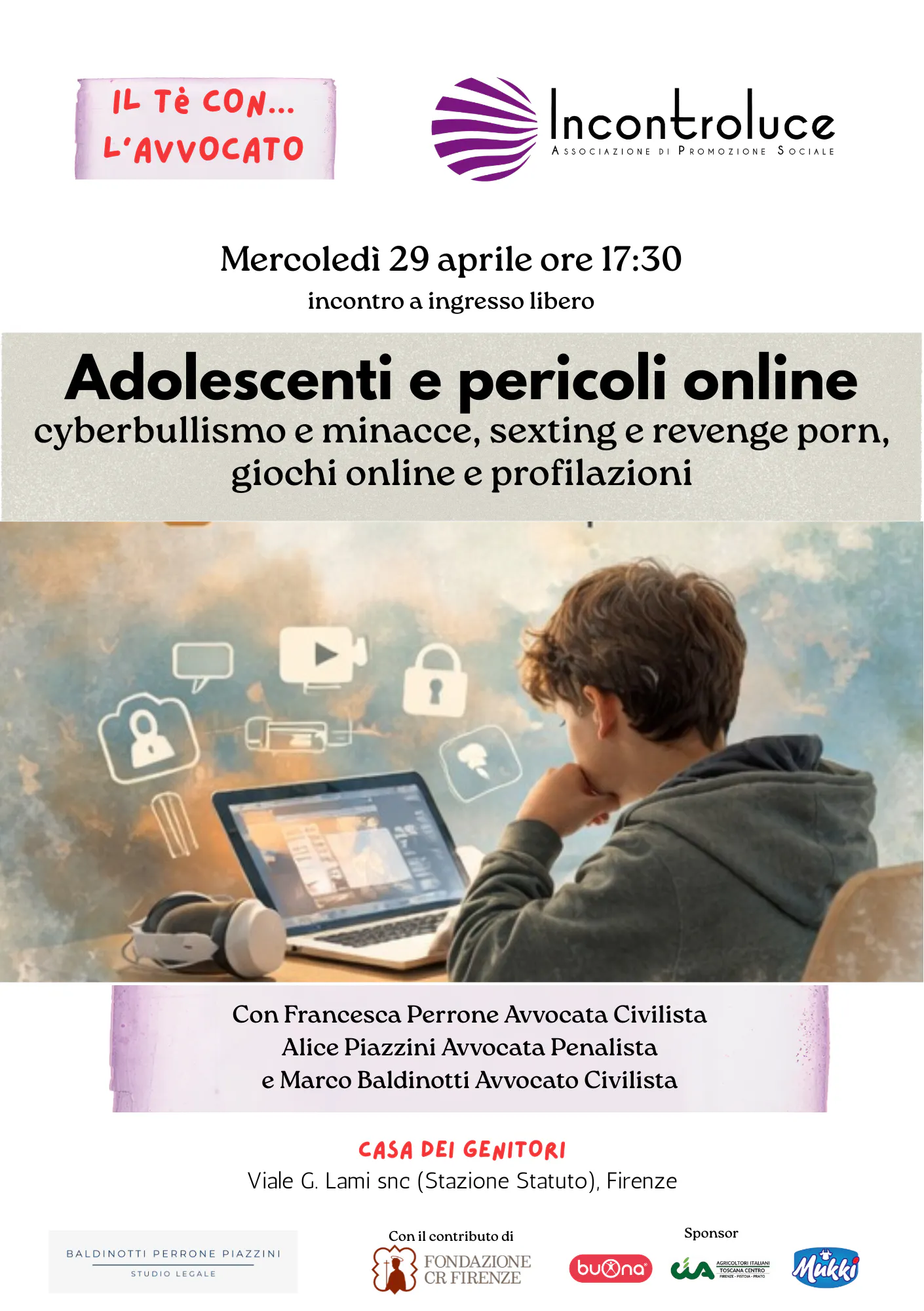 Il Té con l'avvocato. Adolescenti e pericoli online.