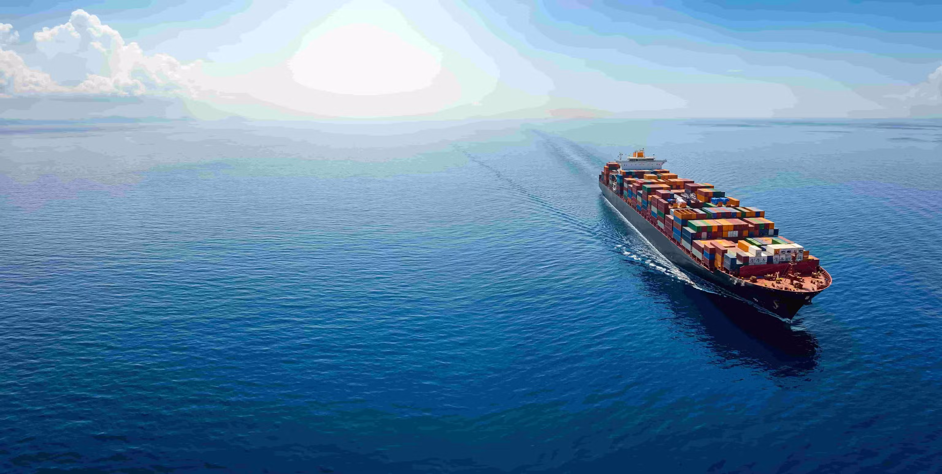 Containerschip op zee