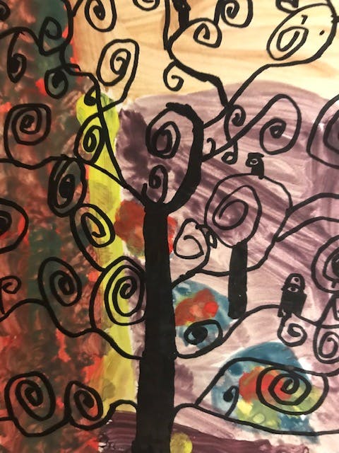 Peinture d'un élève de l'Institut Notre Dame Arlon.