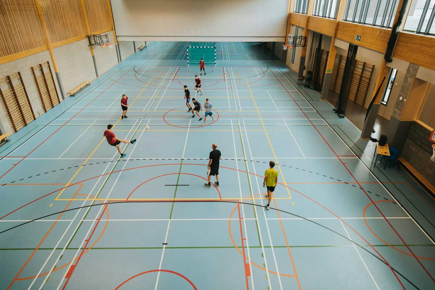 Salle de sport de l'école à pédagogie active d'Arlon.