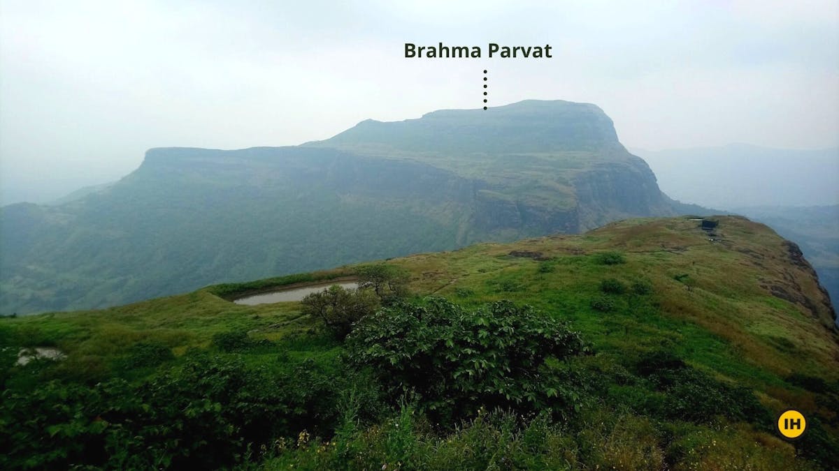 Brahma Parvat as seen from the Harihar fort, Harihar Fort Trek, Indiahikes, treks near Mumbai, treks in Maharashtra, must do treks in Maharashtra, Thrilling treks in Maharashtra, Sahyadri treks, treks in Sahyadri
