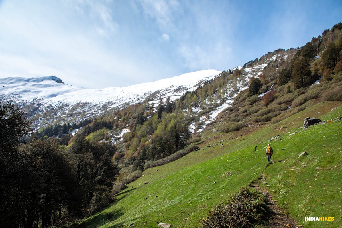 Chandrakhani Pass trek, on the way to the pass