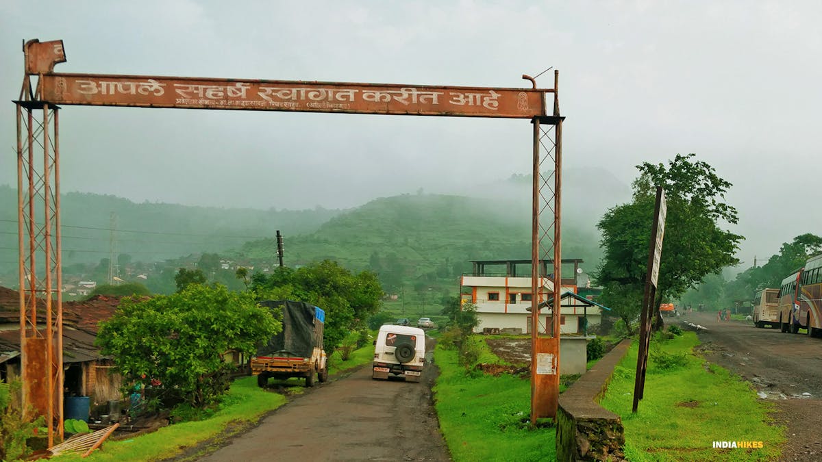Bari Village entrance, Kalsubai Peak Trek, Indiahikes, Treks near Mumbai, highest peak in Maharashtra,treks near Pune, Famous treks in Maharashtra, Sahyadri treks 