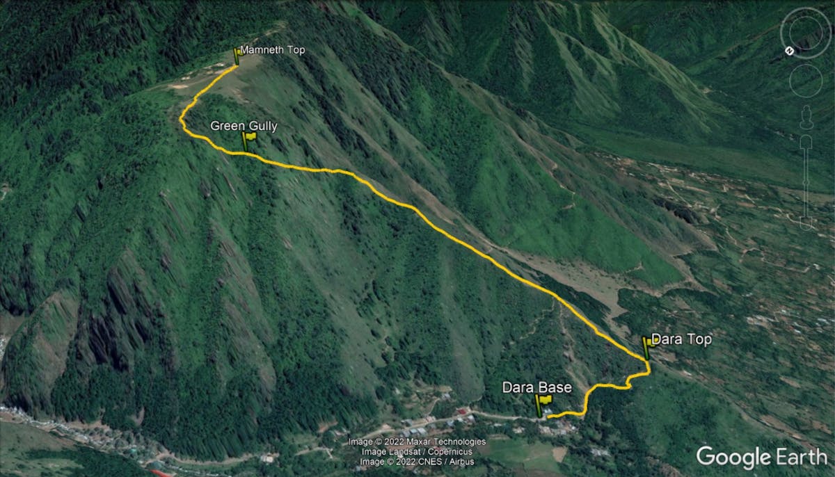 Mamneth Top Trek - Route Map - Google Earth Pro - Indiahikes
