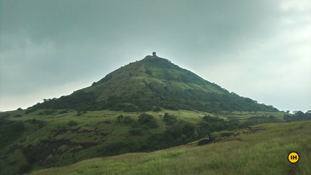 Phani Dongar hill, needle-like structure, Harihar Fort Trek, Indiahikes, treks near Mumbai, treks in Maharashtra, must do treks in Maharashtra, Thrilling treks in Maharashtra, Sahyadri treks, treks in Sahyadri