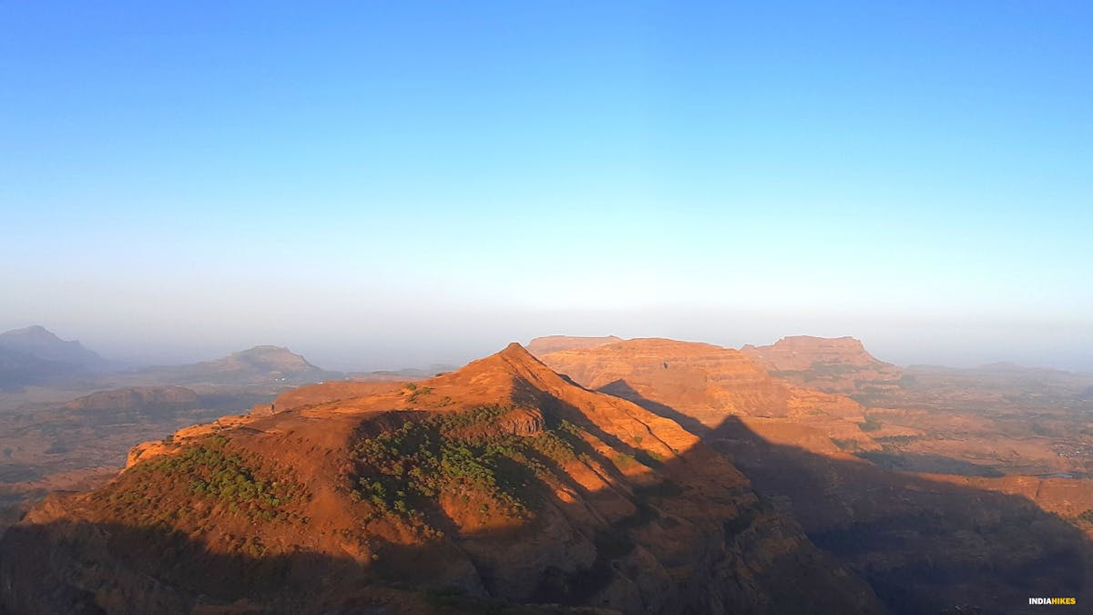 AMK, Ratangad, Katrabai, Ajoba as seen from Kalsubai peak, Kalsubai Peak Trek, Indiahikes, Treks near Mumbai, highest peak in Maharashtra,treks near Pune, Famous treks in Maharashtra, Sahyadri treks 