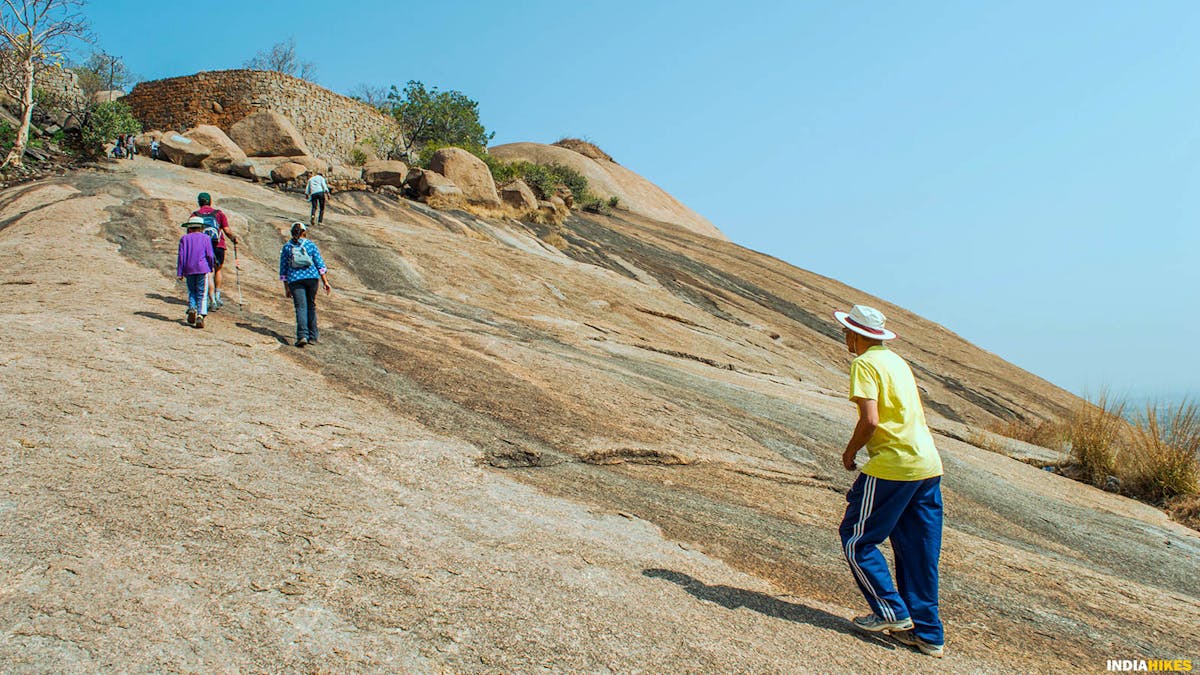 Rocky walls of Savandurga. Savandurga trek
