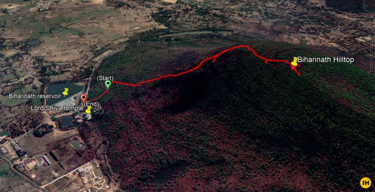 Biharinath Hill Trek - Route Map - Google Earth Pro