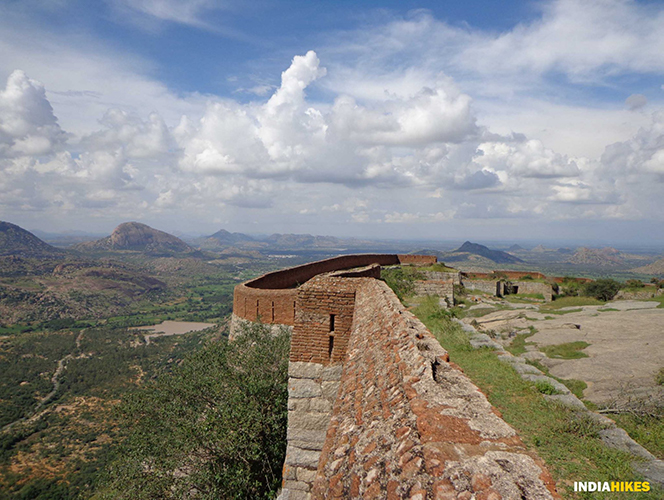 The Monolith of Madhugiri at the backdrop from top of the Channarayana Durga fort. Picture by Suhas Saya