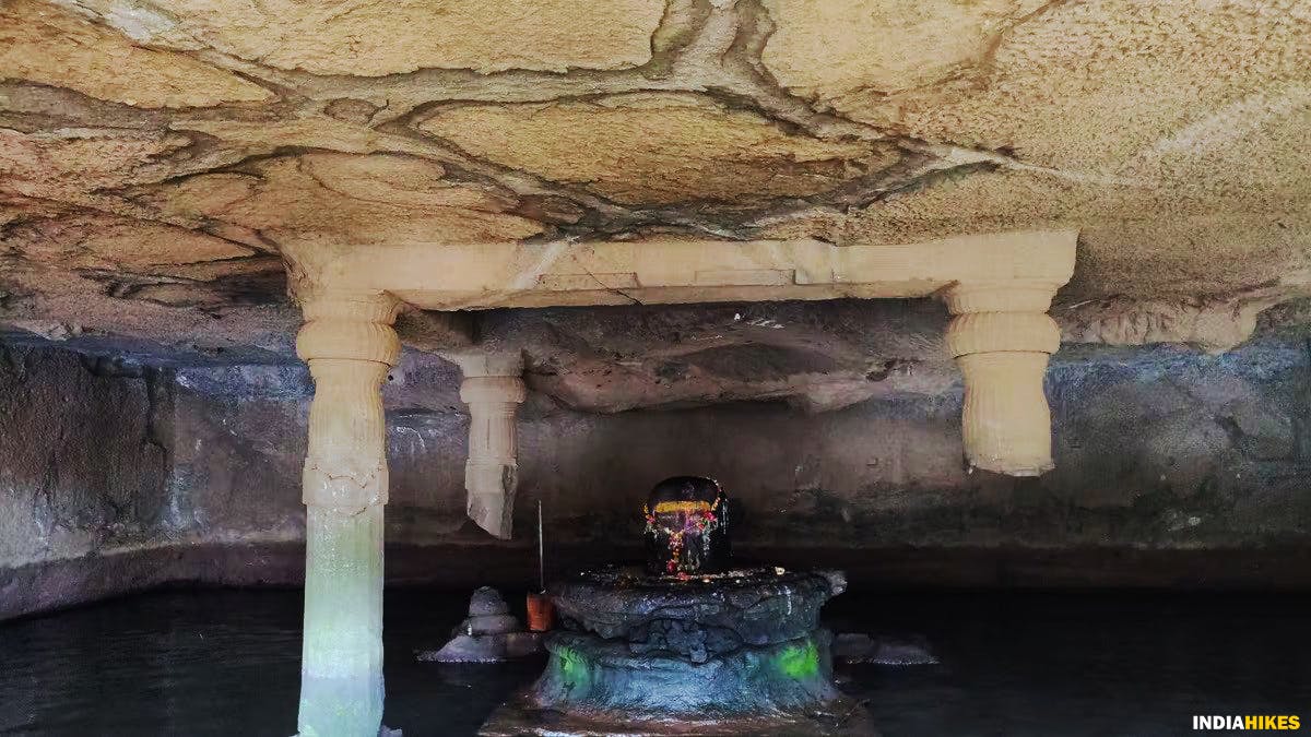 The Shivaling inside the Kedareshwar cave, Harishchandragad, Sahyadri treks, Treks in Maharashtra, Western ghats treks, Treks near Mumbai, Treks near Pune