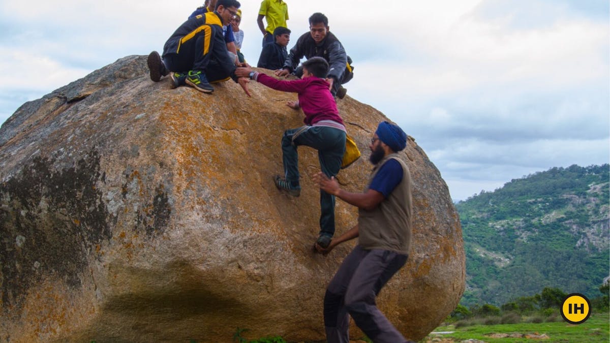 Nandi One, Brahmagiri - Bouldering and climbing up the Rock on the Nandi One Trek - Indiahikes - Dhruva Suresh