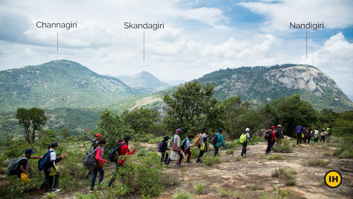 Nandi One, Brahmagiri Trek - View of three hills of Nandi hills range - Indiahikes - Harikrishnan