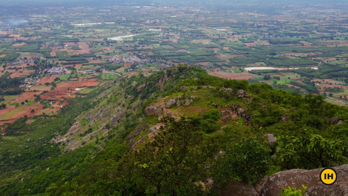 Nandi One, Brahmagiri - View of Chikkaballapur from summit of Nandi One - Indiahikes - Dhruva Suresh