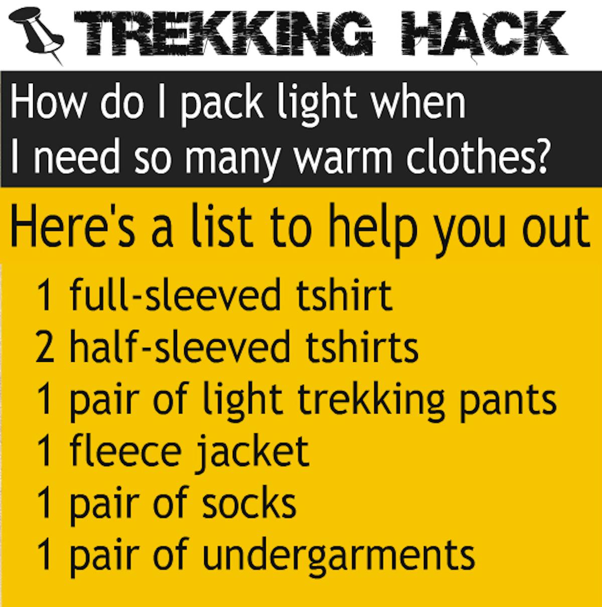 trekking backpack hack