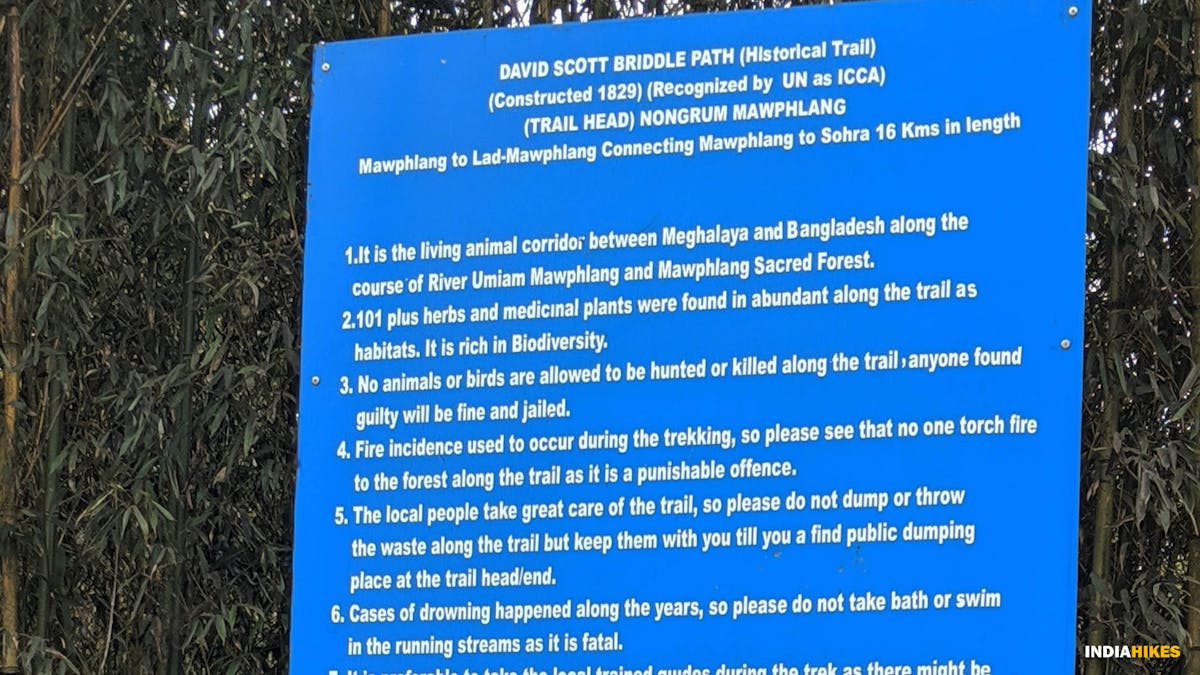 sign board, david scott trek, david scott trail, trekking in meghalaya, treks in meghalaya