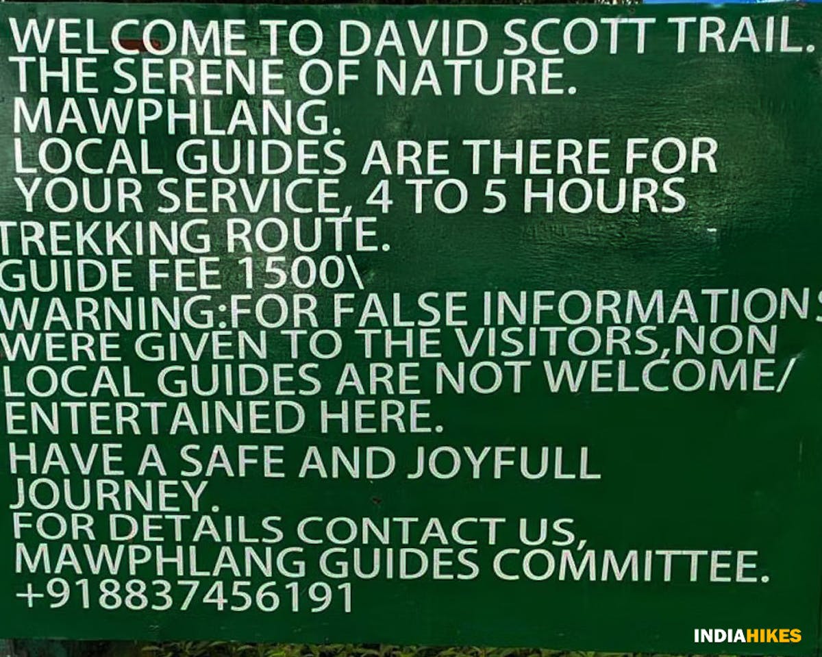 Info board at Mawphlang village, david scott trek, david scott trail, trekking in meghalaya, treks in meghalaya