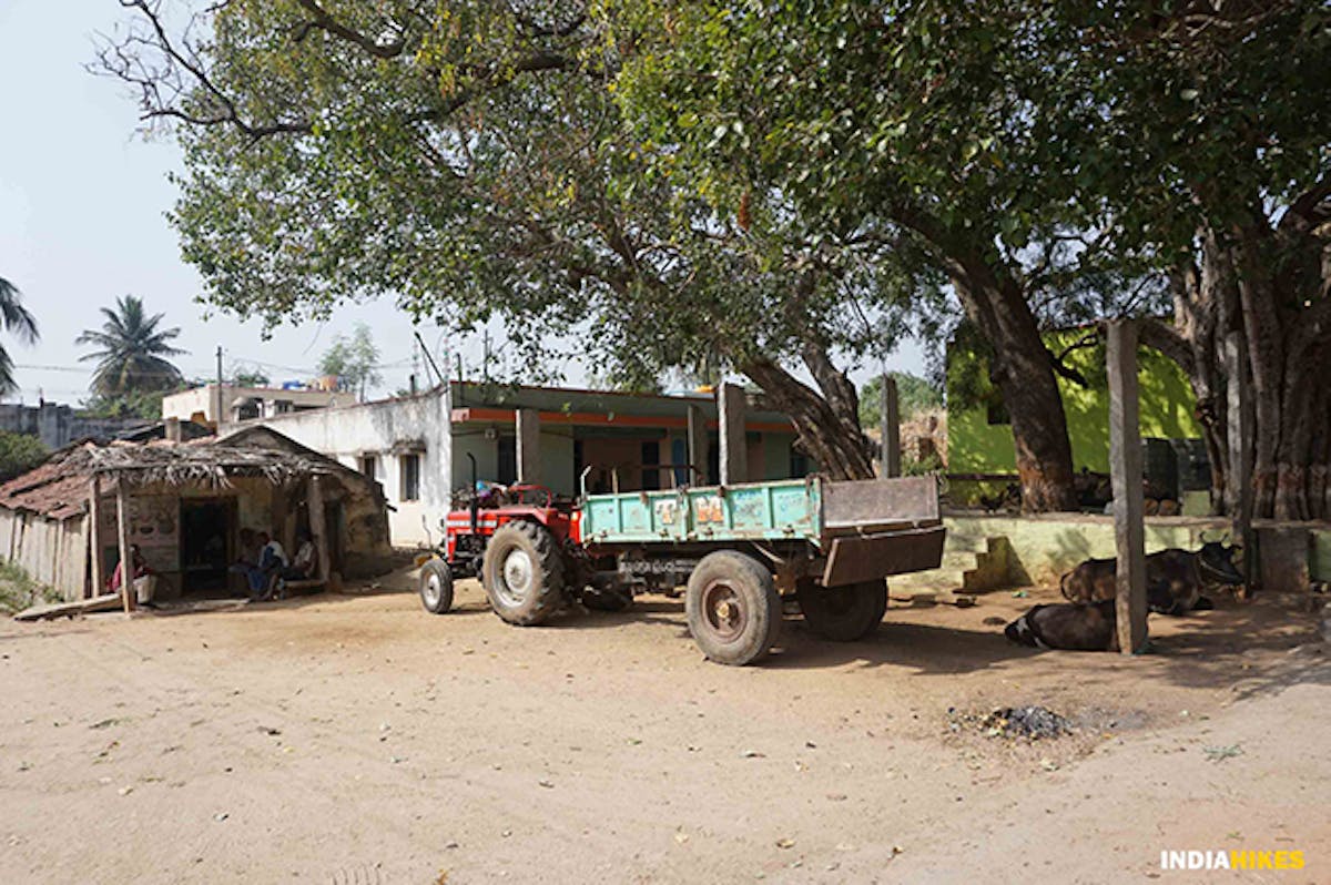 Base Village of Channarayana Durga where the bus stops. Picture by Suhas Saya