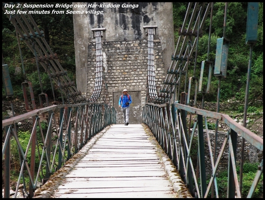 A suspended bridge over Har Ki Dun Ganga