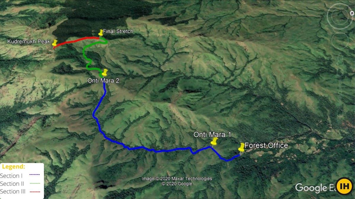 Route Map, Kudremukh trek, western ghats treks, treks in Karnataka, monsoon treks in Karnataka, Indiahikes