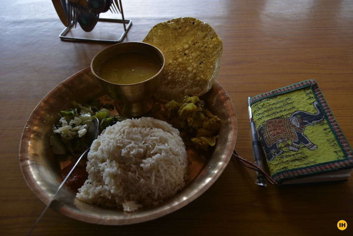 Nepalese meal, Annapurna Base Camp trek, indiahikes