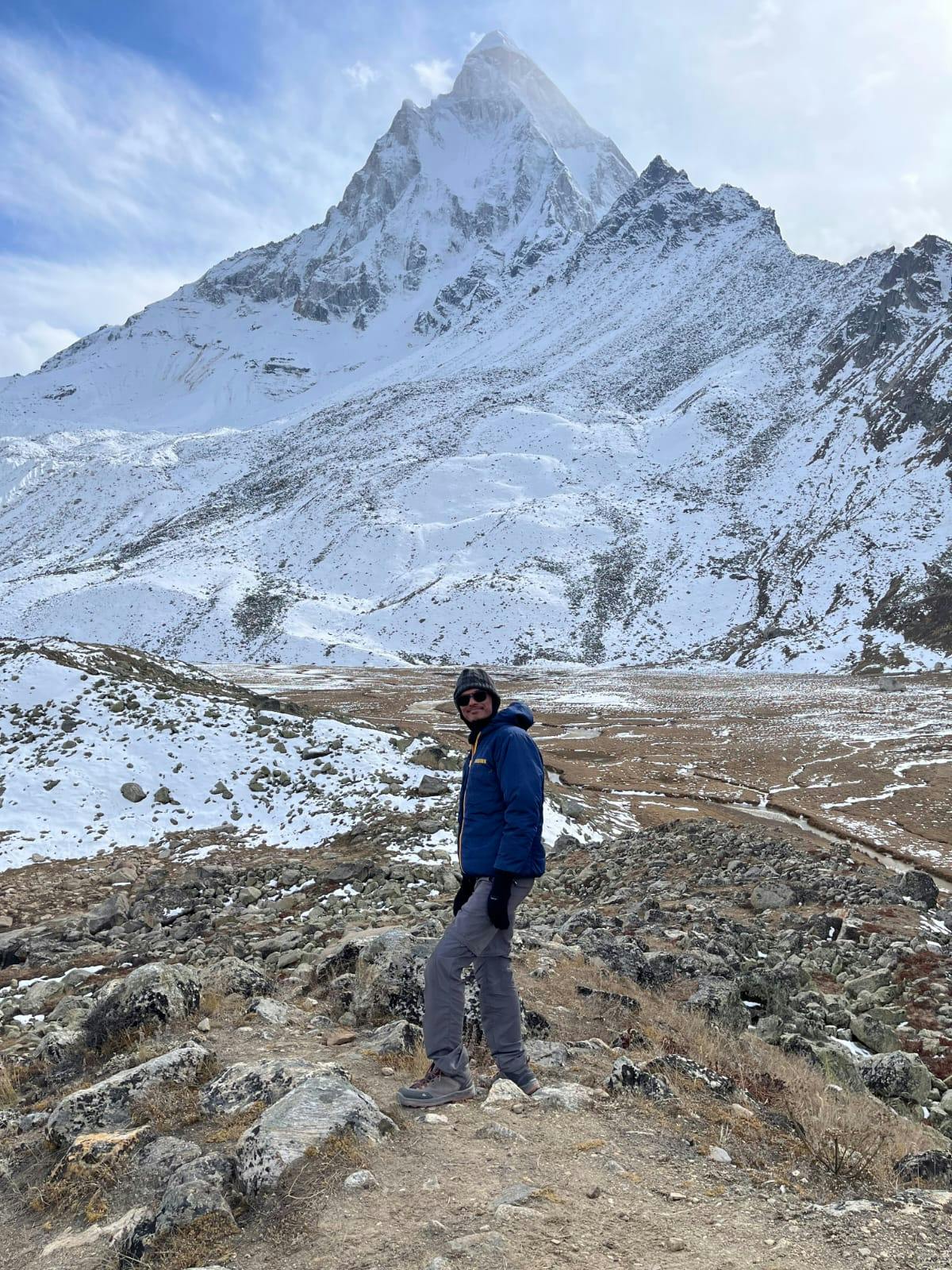 Mridul posing during the trek