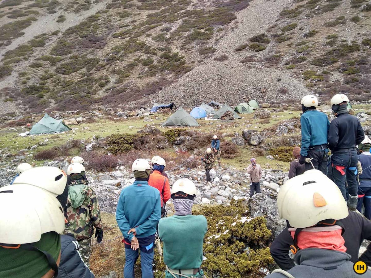 Crevasse training, BMC, Basic Mountaineering Course, Indiahikes