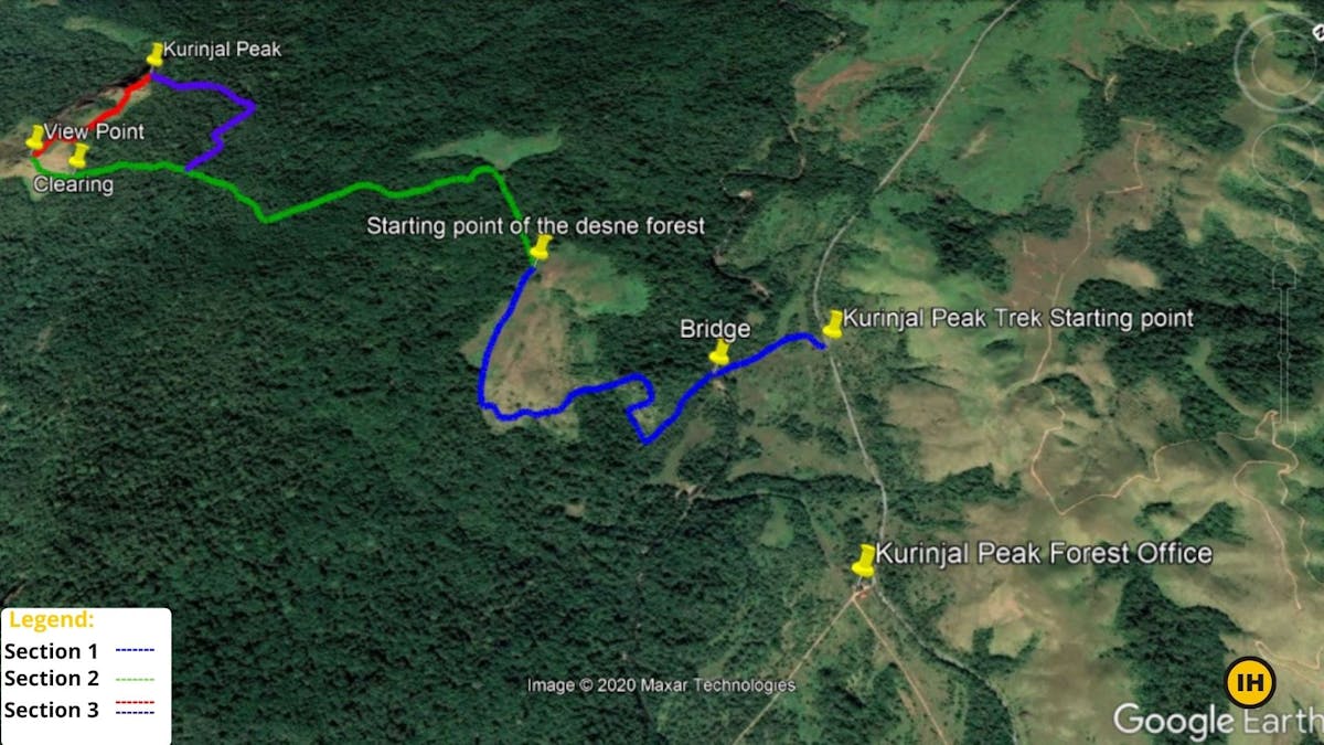 Kurinjal-Peak-Trek-Route-map-Indiahikes