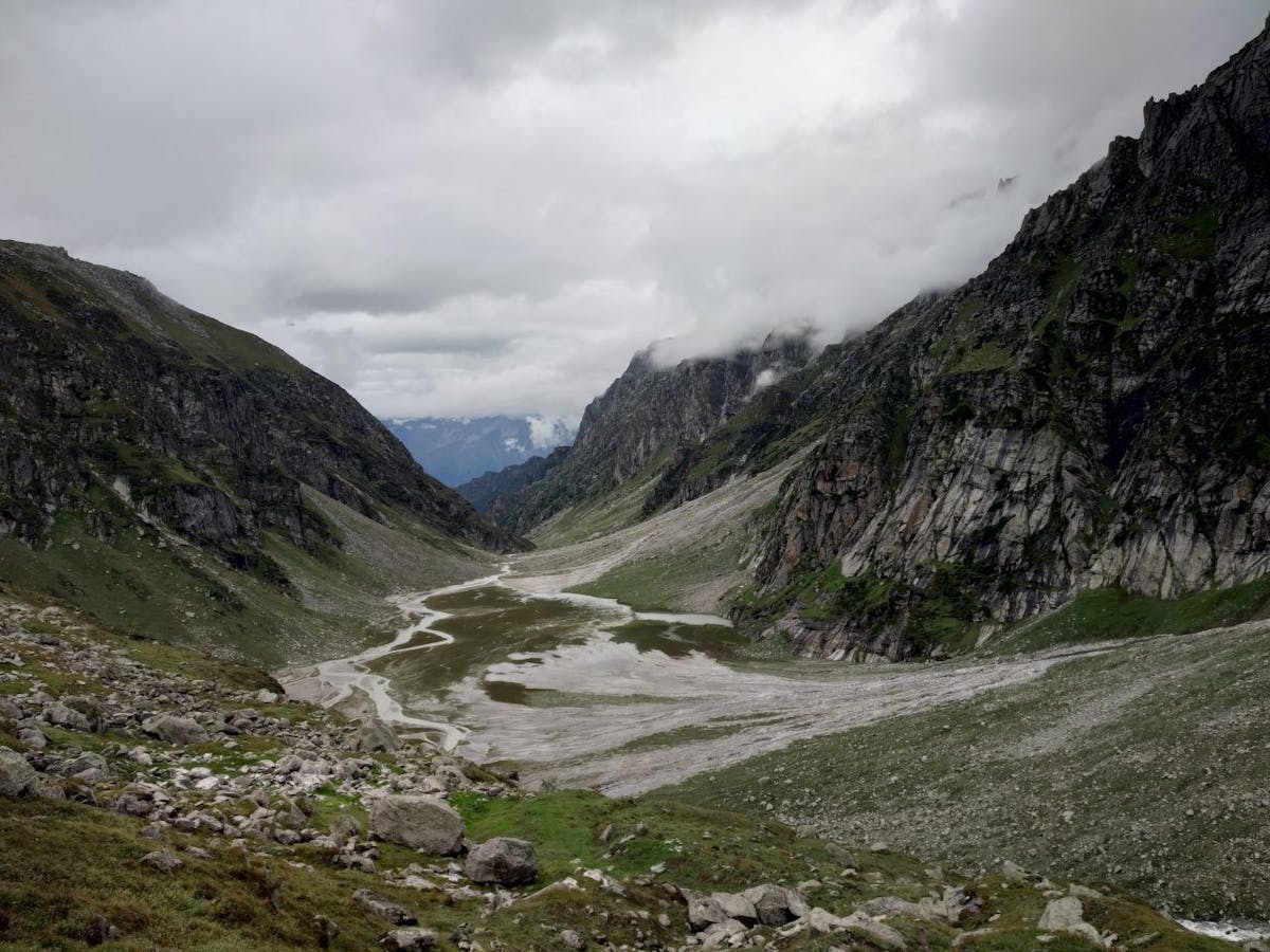 Views of the valley on Deo Tibba Trek