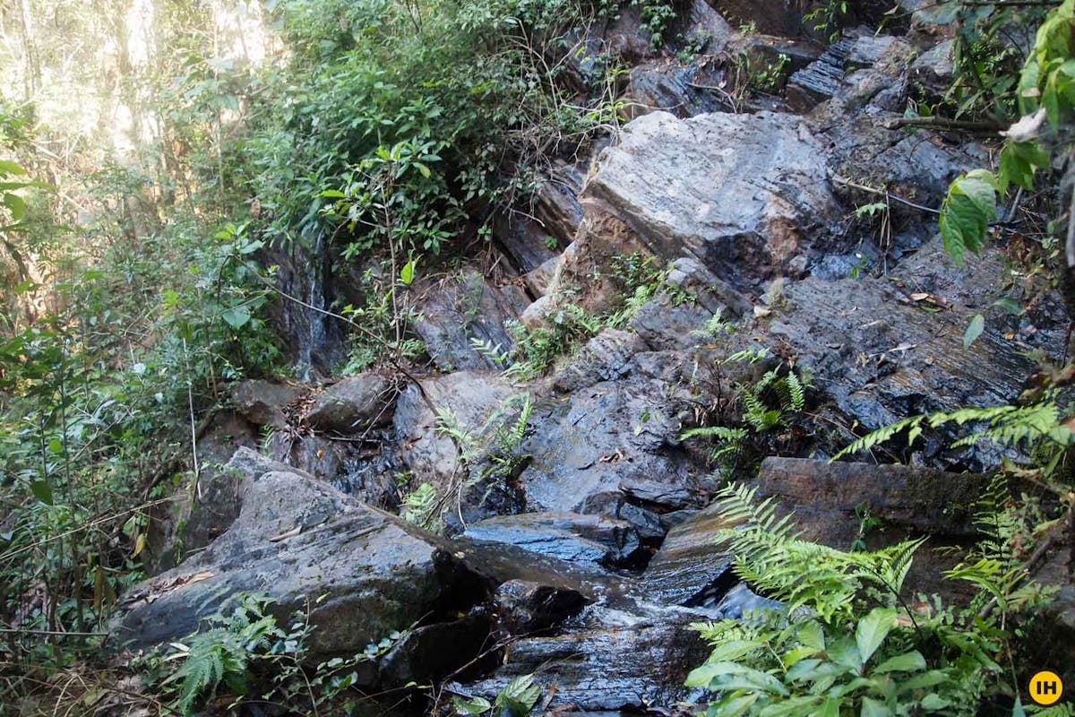 Aane Gudda Trek - Slippery Rocks, waterfall section - Indiahikes - Suhas Saya