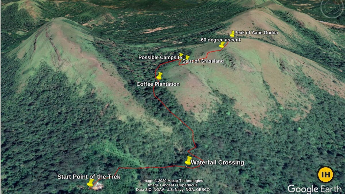 Aane Gudda - Trail Map - Indiahikes - Suhas Saya