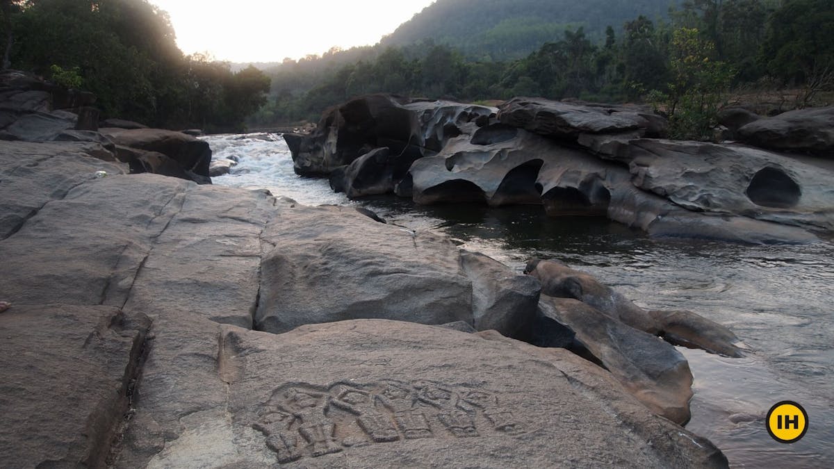 Aane Gudda Trek - Amba Theertha carvings on the rock - Indiahikes - Suhas Saya