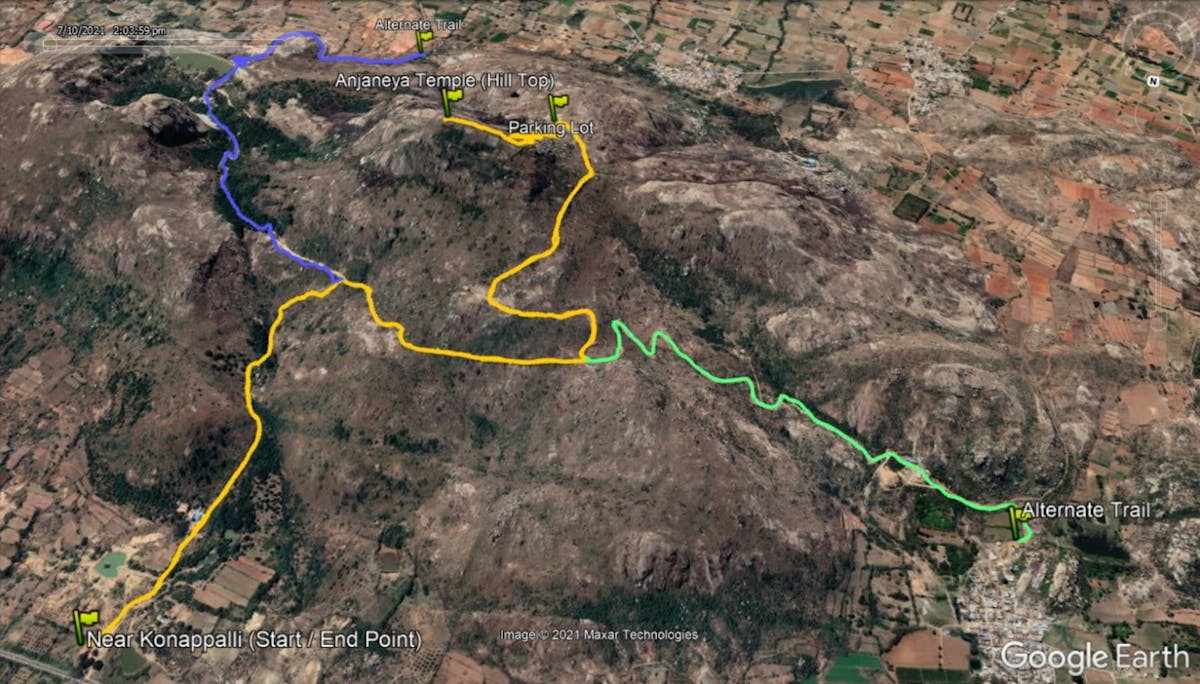 Ambaji Durga Trek - Indiahikes - Trail Map