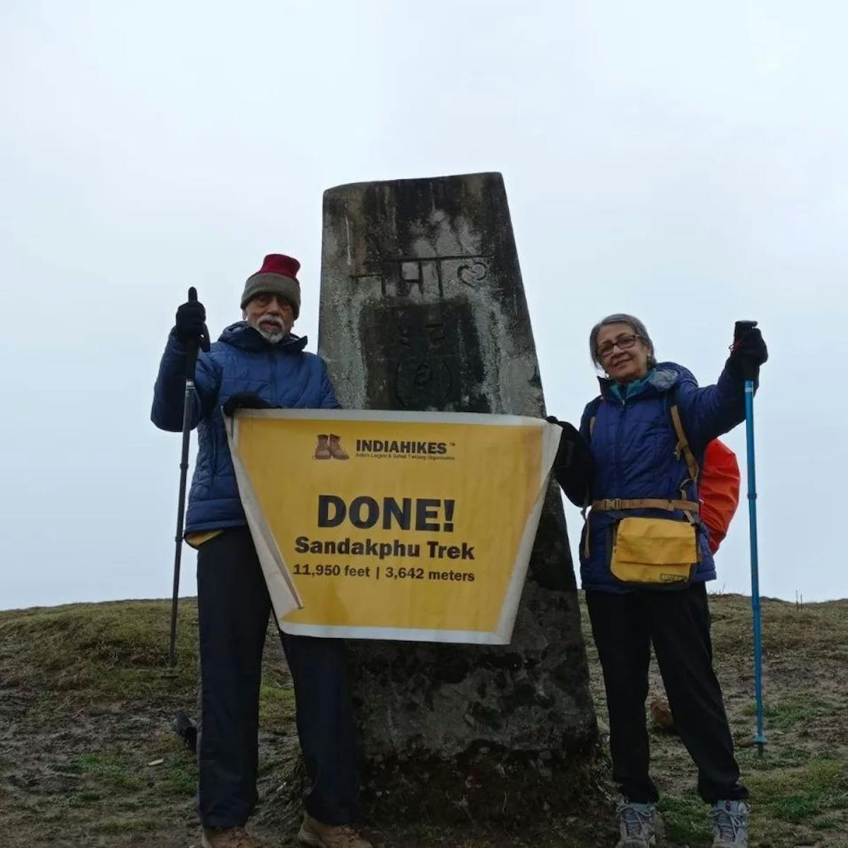 Mr. and Mrs. Shenoy after completing the Sandakphu Trek in March 2022.