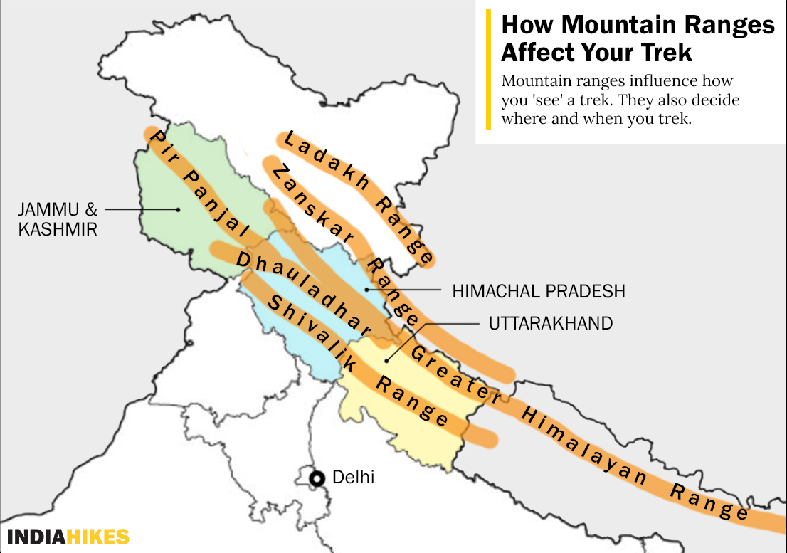 Why Treks In Uttarakhand Himachal Pradesh Jammu Kashmir Are So   86314 Feature Map Showing Himalayan Ranges Across JKHPUK 