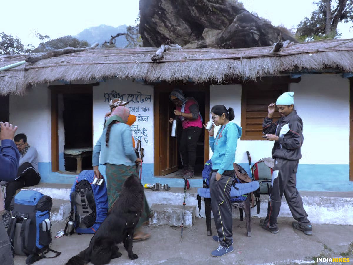 Before the challenging climb, madmaheshwar trek, buda madmaheshwar trek, treks in Uttarakhand, Uttarakhand treks, Indiahikes, madhya maheshwar temple