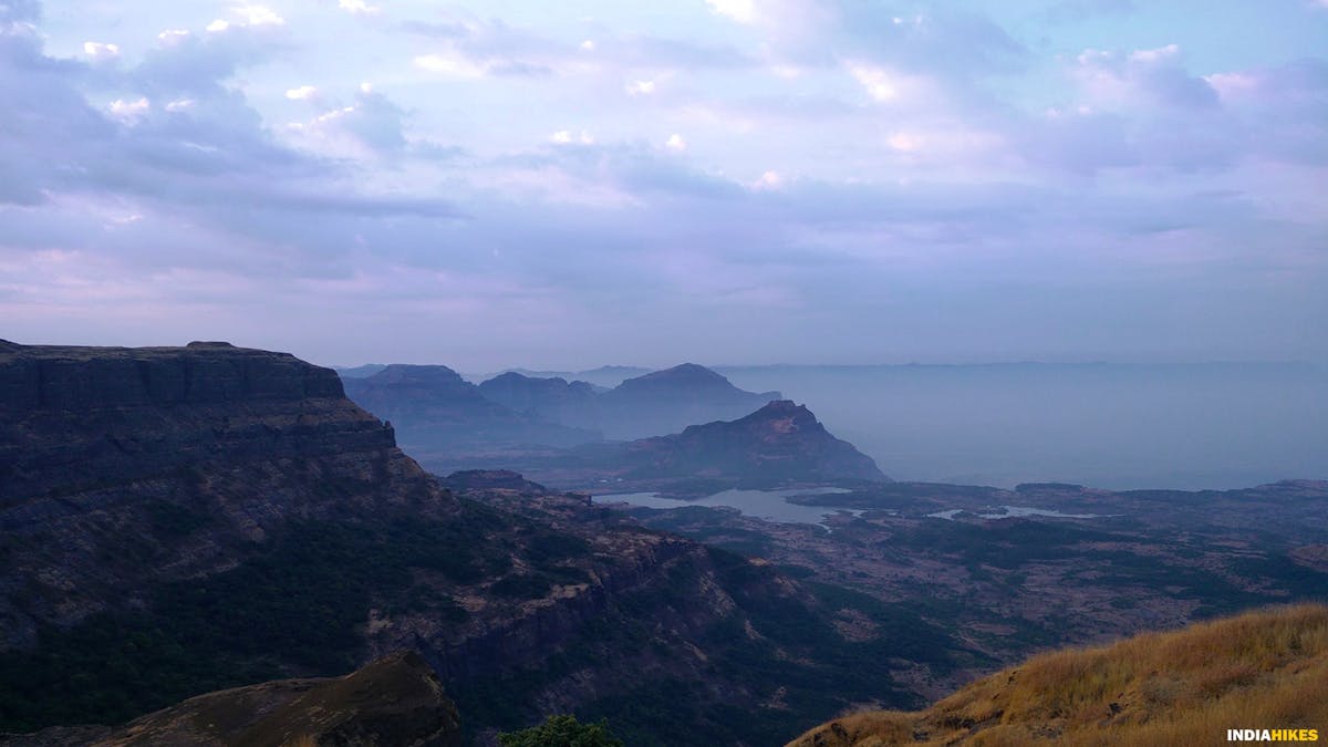 View from Kulang fort, AMK trek, Alang Madan Kulang, sahyadri treks, treks in Maharashtra, treks near Mumbai, treks near Pune, western ghats