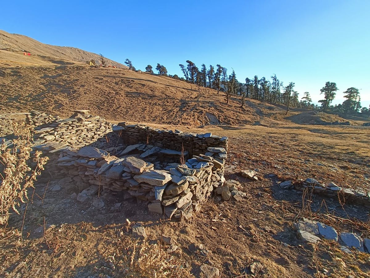 A cleaned up area at the Brahmatal camp site, after the efforts of trekkers. Photo by Amit Gupta.