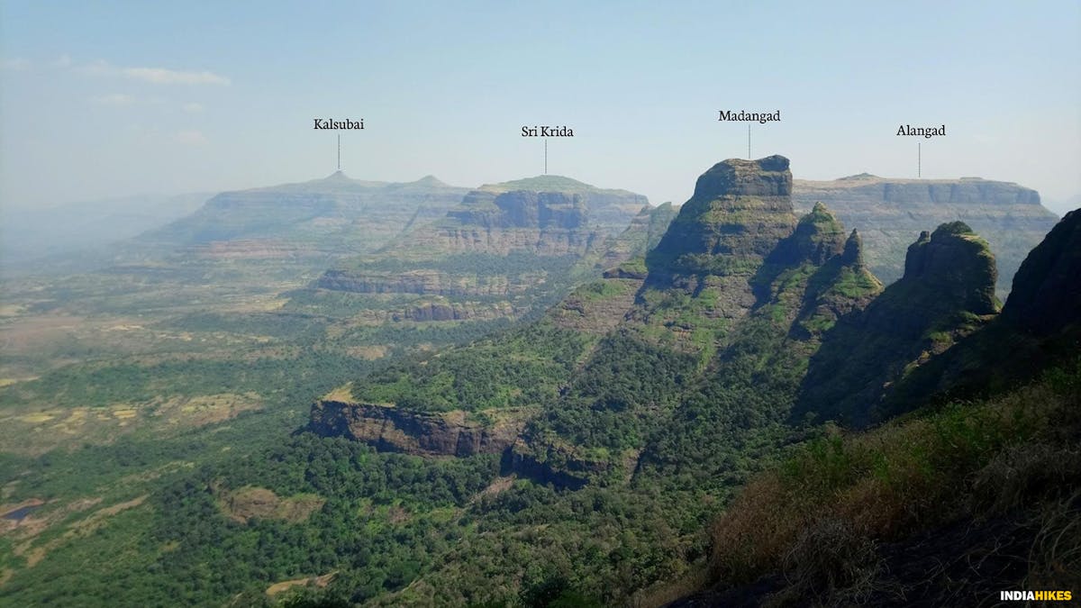 View of other forts, AMK trek, Alang Madan Kulang, sahyadri treks, treks in Maharashtra, treks near Mumbai, treks near Pune, western ghats