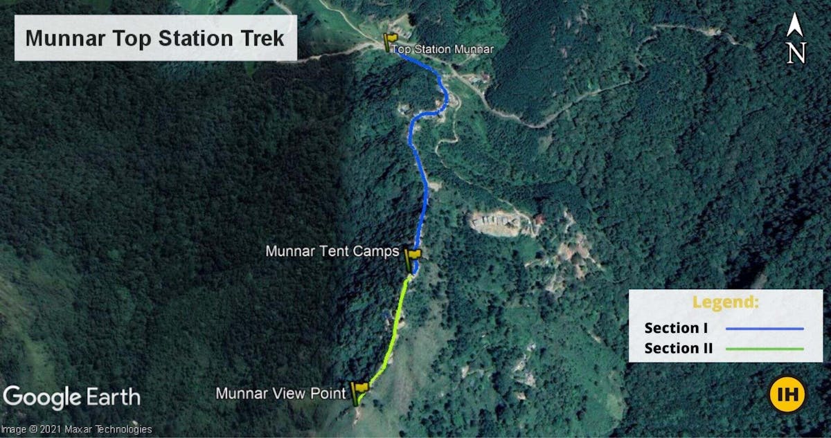 Route Map-Munnar Top Sunrise Trek-Indiahikes