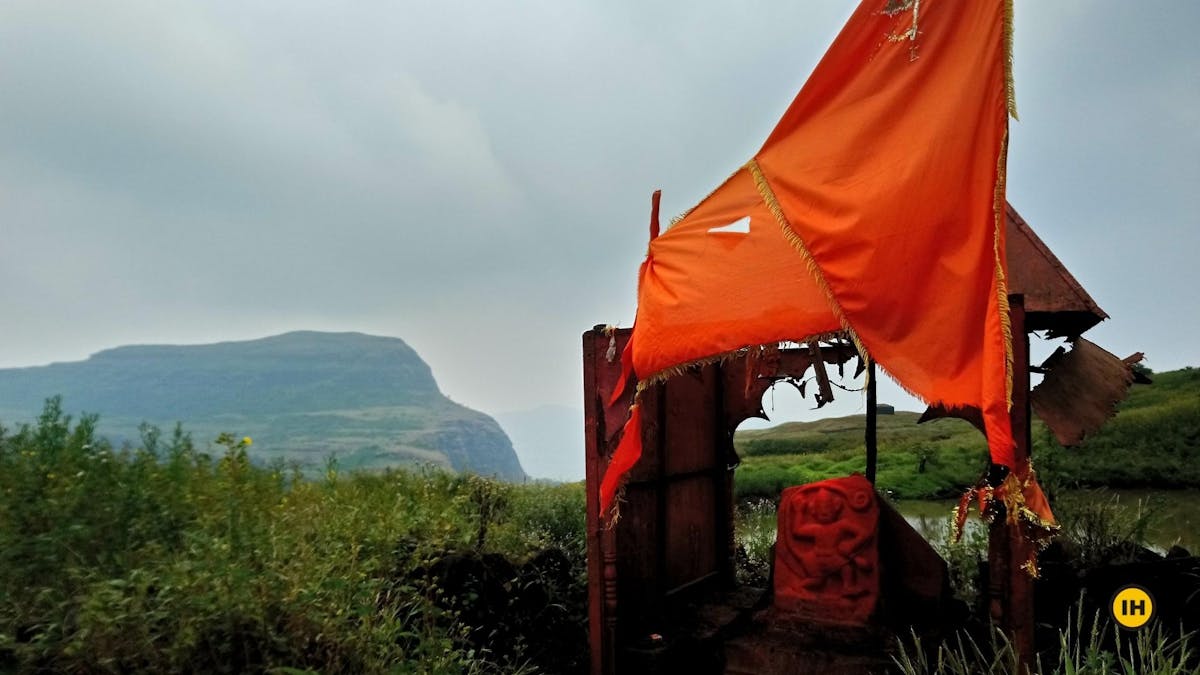 Hanuman temple on the fort, Harihar Fort Trek, Indiahikes, treks near Mumbai, treks in Maharashtra, must do treks in Maharashtra, Thrilling treks in Maharashtra, Sahyadri treks, treks in Sahyadri