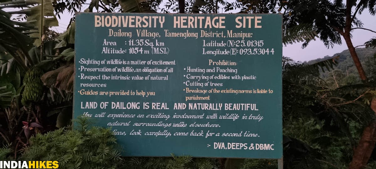 Dailong village signboard, Tamenglong Forest Trek, Indiahikes, treks in Manipur, forest treks