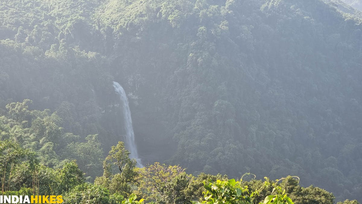 View of the waterfall, Tamenglong Forest Trek, Indiahikes, treks in Manipur, forest treks