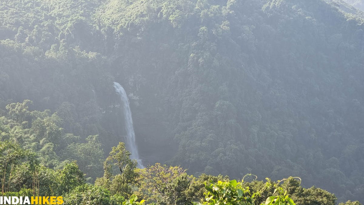 View of the waterfall, Tamenglong Forest Trek, Indiahikes, treks in Manipur, forest treks