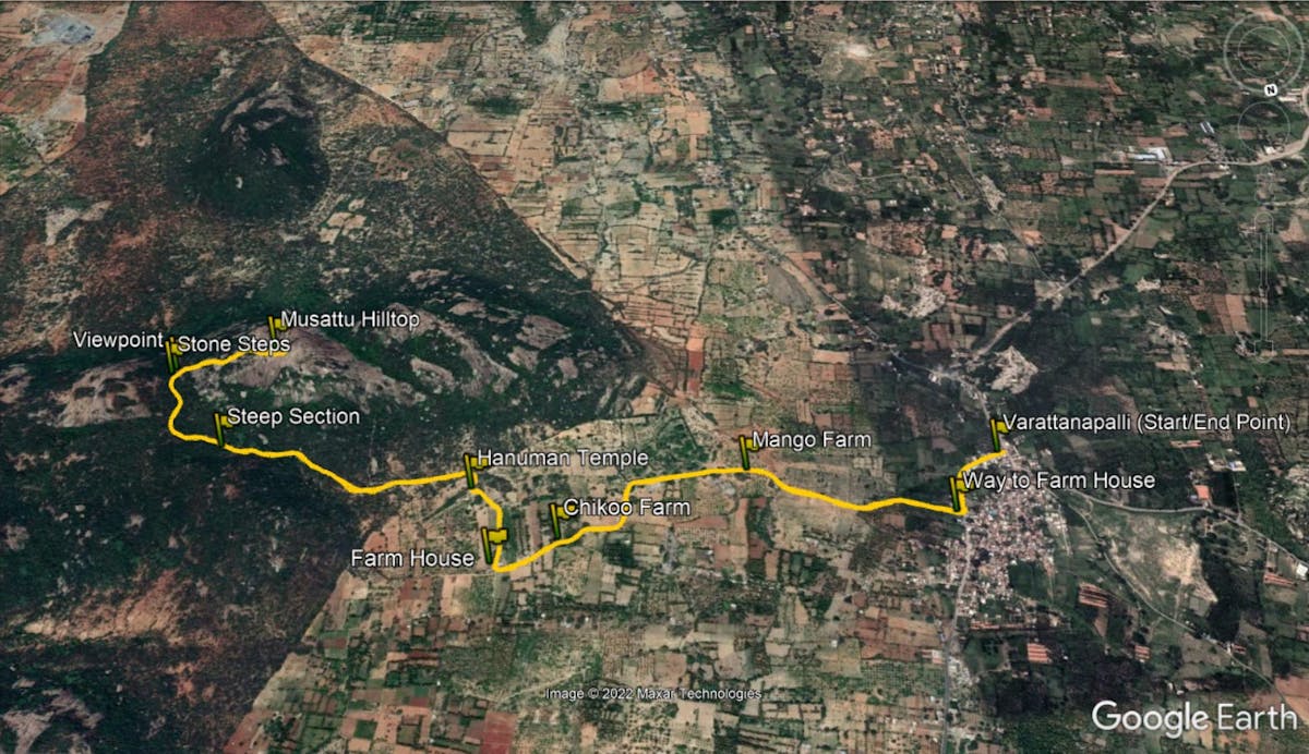 Musattu Hill Trek - Route Map - Indiahikes